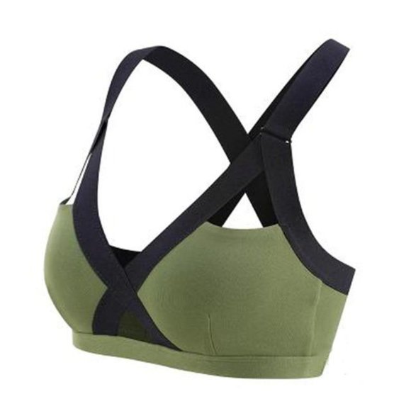 New, Solid Color Sports Bras Front Cross - Picture 2 of 3